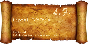 Liptai Fóris névjegykártya